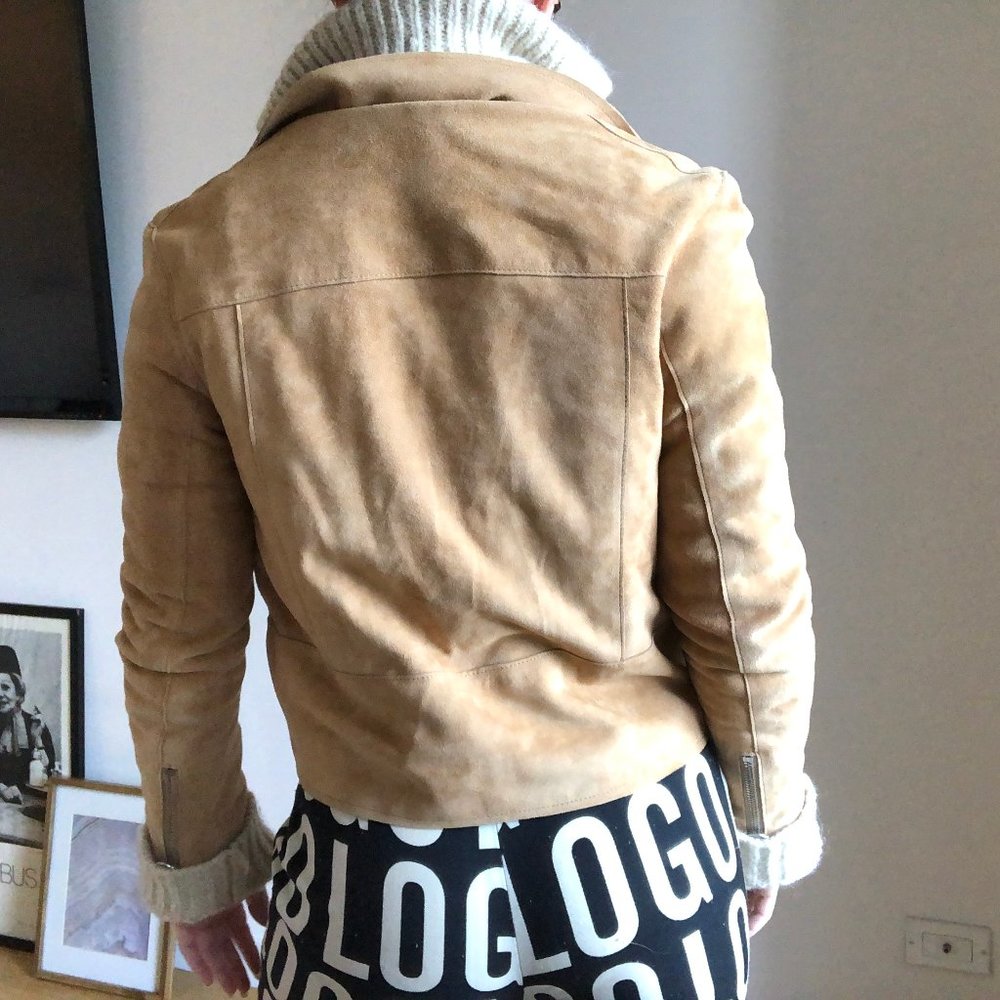 Acne Studios Suede Biker Motorcycle Jacket Camel - Picture 7 of 7